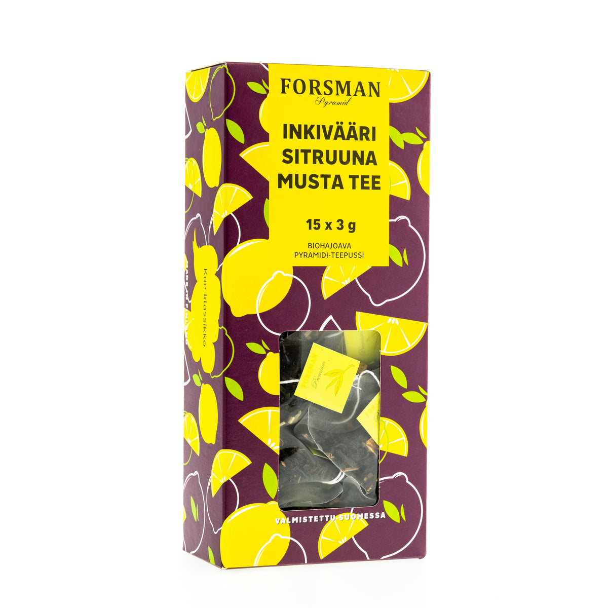 Inkivääri Sitruuna-pyramiditee Musta tee Forsman Tee