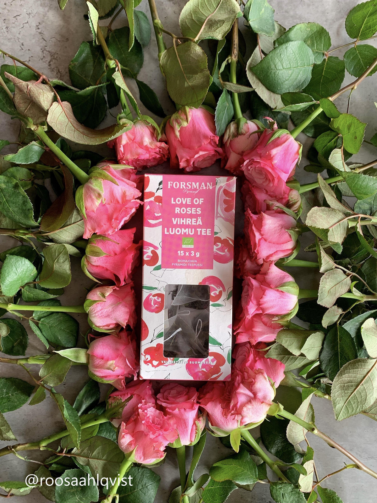 Luomu Love of Roses pyramiditee Vihreä tee Forsman Tee
